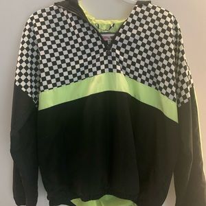 Checkered Windbreaker Half Zip